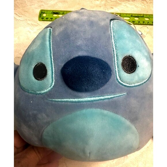 Disney Stitch Plush Pillow Soft Blue Round Stuffed Toy 10" Collectible Gift - Picture 2 of 3